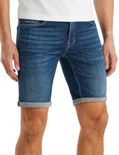 PME Legend Herren Jeans Short NIGHTFLIGHT - Regular Fit - Blau - Grau Stretch, Größe:W 36, Farbe:Real Mid Blue RMB