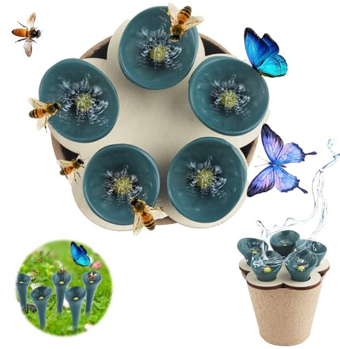 MOKIDO 5PC Bienen Insekten-Trinkbecher, bunter Bienen-Insekten-Trinkbecher, Bienenbecher, Durstige Bestäuber brauchen Trinkwasser, Bienen brauchen sichere Trinkplätze (Grün)
