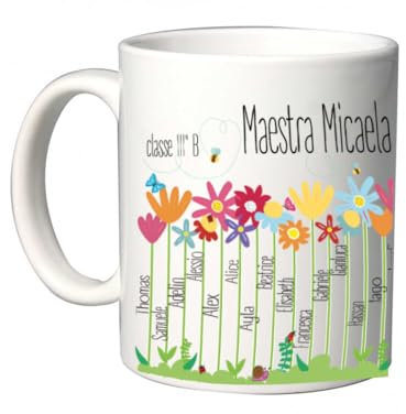 Tazza Mug Personalizzabile Spring Garden idea regalo per maestra maestre insegnanti occasione, gadget promozionale fine scuola fine festa compleanno