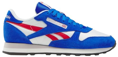 Reebok Baskets Classiques Unisexes en Cuir, Chalk Optimum Blue Vector Red, 40 EU