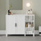 Hzuaneri Meuble de Salle de Bain, Meuble de Rangement avec 2 Portes, Meubles de Cuisine avec Compartiment Ouvert, Étagère Réglable, pour la Salle de Bains, Le Salon,Cuisine, Blanc SC12213X