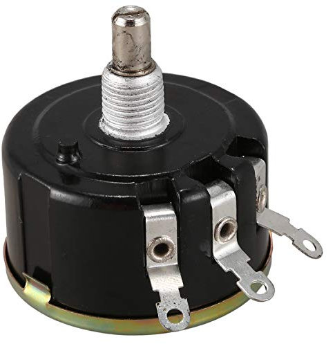 Foemey WX050 Potentiometer, 10 K Ohm, 5 W, 6 mm, rund, drehbar, schwarz + silberfarben