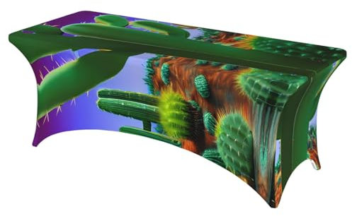 YQxwJL Tischdecke mit Kaktus-Wüstendruck, rechteckige Tischdecke für 1,8 m Tische für Hochzeitsbankette im Freien