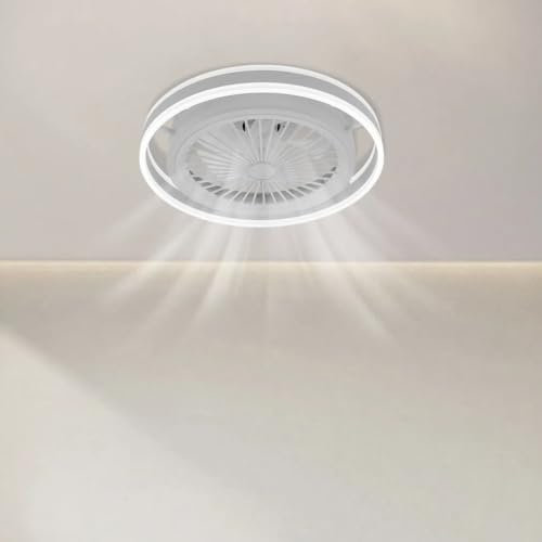 LOYEMAADE Deckenventilator Beleuchtung Timer Leiser Wohn Modern Acryl Fernbedienung Deckenventilator Licht LED Zimmer Schlaf Lüfter 6 Geschwindigkeiten
