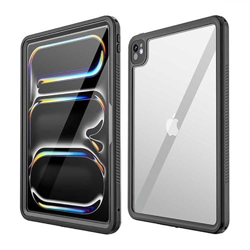 Waterproof Case for iPad Pro 13 Inch 2024 (7th Gen), Outdoor Rugged Heavy Duty Full Sealed Underwater Case IP68 Waterproof Shock/Dustproof Full body Protection Case for iPad Pro 13'' 2024 (Black)