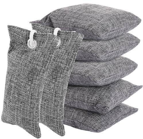 MEIDIV 12 Pack Bamboo Charcoal Bags, Activated Charcoal Odour Absorber, Nature Fresh Air Purifier Bags, Moisture Absorber, Shoe Deodoriser, Odour Eliminator for Wardrobe Closet, Shoe, Room, Car