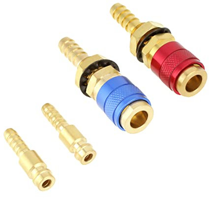 YDuupxe 4 Pièces 8mm Adaptateur de Gaz Refroidi à l'eau Raccord Rapide pour Torche de Soudage TIG Tuyau M8 Diamètre Intérieur Adaptateur Raccord pour Torche de Soudage MIG TIG