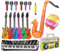 20 Stück Aufblasbare Rock Star Toy Set- Aufblasbare Party Props Saxophon Beth Mikrofon,Aufblasbare Gitarre Buntes Aufblasbare Instrumente Party Deko (set-2)
