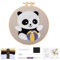 GlasFlength Panda Stanznadel Stickerei Starter Kit, Punch Needle Stickerei Set mit Stoff Fäden Einfädelhilfe Mustern und Anleitungen Handarbeit Set Starter-Kits für Anfänger für Kinder Erwachsene