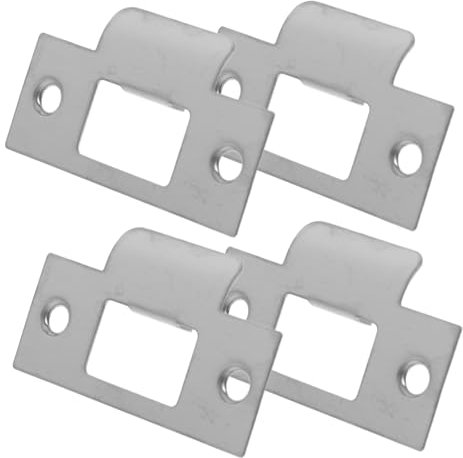 HOMOCONO 4pcs Door Lock Guide Gate Latch Lock Kits Stainless Steel Plates Front Door Reinforcement Kit Door Kick Plate Stainless Steel Repair Kit Door Hole Filler Plate Light Grey