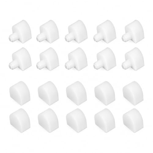 JANDEI – 2 Endkappen für 5 Meter Langes Flexibles Silikonprofil für 10 mm Breite LED-Streifen, Halbkreisförmig, 15 x 13 mm. Geeignet für den Außenbereich, Weiß