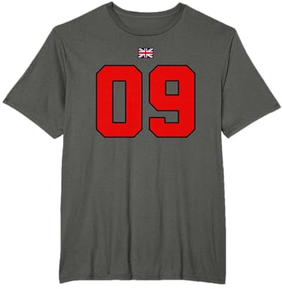 Colegio 09 Número Estilo Vintage UK Bandera Camiseta