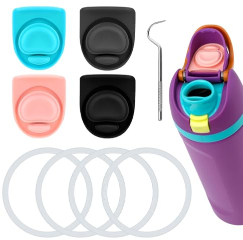 9pcs Water Bottle Replacement Parts Compatible with Owala FreeSip, Water Bottle Seal O Ring & Replacement Stopper for Owala 16/19/24/25/32/40oz Gasket Plug Lid Accessories BPA-Free
