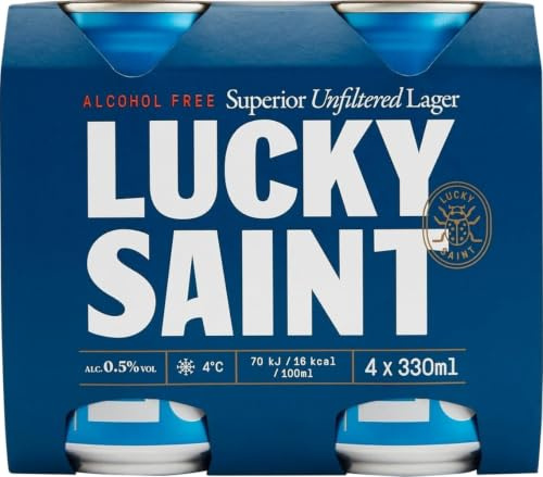 Lucky Saint Unfiltered Alcohol Free Lager 4 X 330ML