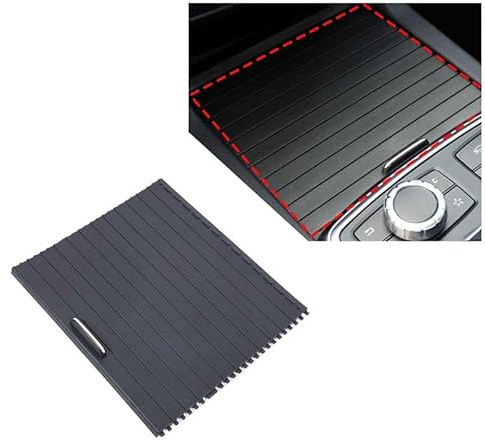 Couvercle de porte-gobelet de voiture pour volet roulant - Convient pour Mercedes Benz ML GLE GLS W166 2012-2019, console centrale, gobelet à eau, couvercle coulissant - Noir - Pièces de rechange