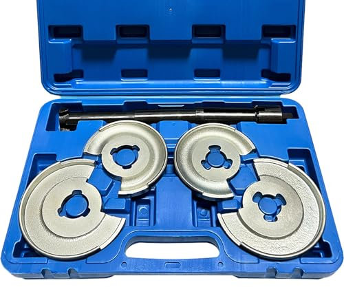 IISEEUU Suspension Coil Spring Compressor Repair Tools Set, 5PCS Internal Coil Strut Spring Compressor Front Rear Axle Repair Tool Kit Compatible for Mercedes Benz