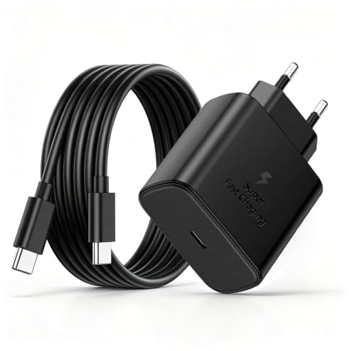 45W USB C Ladegerät, Super Fast Charger Schnelladegerät mit 2,0m Typ C Kabel, Stecker Handy Ladegerät Netzteil Adapter für Samsung Galaxy S26 Ultra S25 S24 S23 S22 FE 5G A56 A55 A16, Note, Tab S8 S9