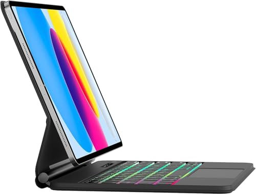Occtingkind, Magic Tastatur für iPad Air 11 Zoll, Für das iPad Air 11 Zoll 2024 M2 und 2025 M3 Magnetische Magic Keyboard, QWERTZ Layout, Trackpad, Hintergrundbeleuchtung, USB C, Bluetooth, Schwarz
