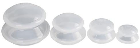 Set di 4 coppette assorbenti, in silicone, per massaggi facciali e corpo
