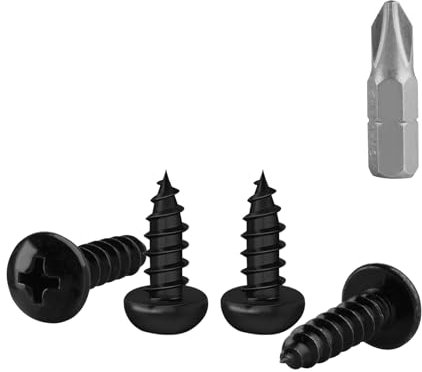 150 Pcs M4 Vis Bois Autotaraudeuses à Tête Bombée, Vis à Bois Noires, Visser Autoperceuses, Visser à Tête Ronde Cruciforme pour Meubles Métal, M4x10mm