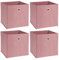 Murago - 4er Set Faltbox ca. 30x30x30 cm Rosa - Würfel Aufbewahrungsbox faltbar Aufbewahrungskörbe Einschub Korb Boxen Box Stoff Altrosa für Kleidung Spielzeug Kinderzimmer Baby Regalkorb Klappbox