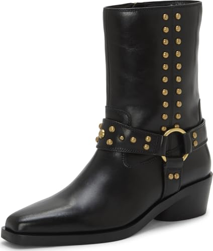 Vince Camuto Women's Roista Motocycle Bootie, Black, 7.5