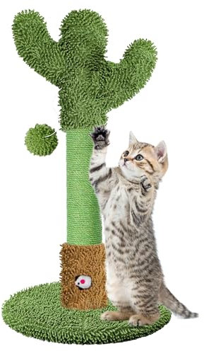 HOMYHANDS Cat Scratching Post for Indoor Cats and Kitten - 55CM Tall cat Scratching Post with Sisal Rope, Palm Tree Cat Scratch Post with Hanging Ball for Kitties Small (Small - 55CM)