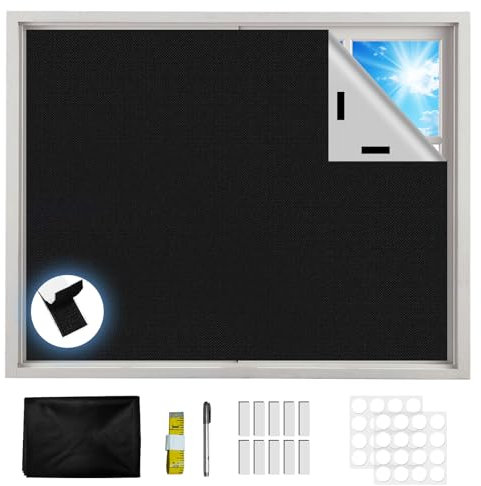 100x145 cm Fenster Verdunkelung Magnetisch 100% Verdunklungsstoff Verdunkelungsrollo ohne Bohren Dachfenster Sonnenschutz Verdunklung Abnehmbar für Dachschräge