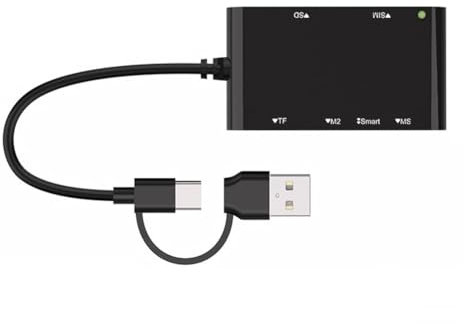 Uxsjakjsd Lector de Tarjetas Multiusos USB C USB 3.0 6 en 1, Lector de Tarjetas de Imagen Smart/MS/M2/TF/SIM/SD, Adaptador Emory Stick Pro Duo.