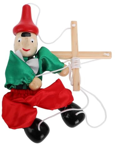 Garneck Holz Marionette Pull-String Puppe Lustiges Spielzeug Für Handgefertigte Marionette Für Partys Und Sammlungen Fördert Kreativität Und Vorstellungskraft Farben Zufällig