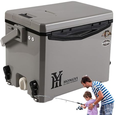 Cooler Box - PP Ice Chest | 13.78 Inch Cooler Bag | Hard Insulated Box with Quick Release Lock
