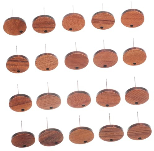 LAPYAPPE 20 Stück Teiliges DIY Ohrstecker aus Robustem Metalllegierungs pin Flache Holz ohrringbasis für Individuelle Schmuckherstellung Leicht und Langsam für Ohrstecker Sich Selber