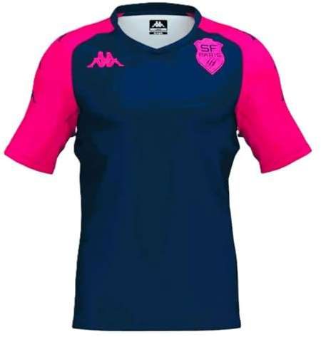 Kappa Rugby Trainings-Trikot Stade Français Paris, Marineblau und Rosa, blau / rosa, M