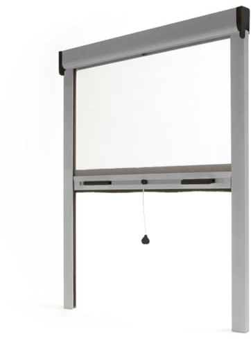 Avosdim Insektenschutz-Rollo für Fenster, Aluminium, Luxe, 160 x 150 cm, zuschneidbar, Grau strukturiert, 7038, Schutz gegen Insekten