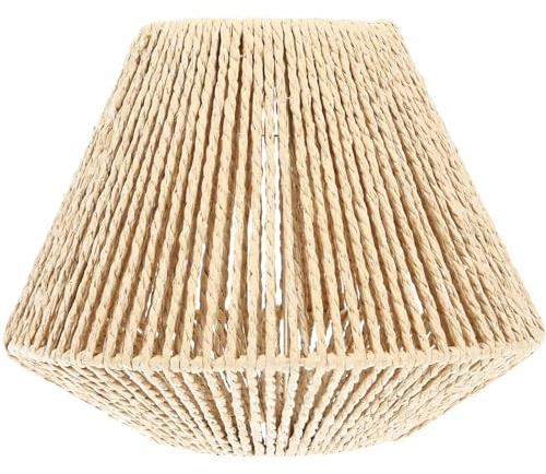 VILLCASE Pantalla de Lámpara Tejida de Mimbre para Mesa Cuerda, Cubierta de Luz Rústica para Hogar y Restaurante, Diseño Duradero y Funcional
