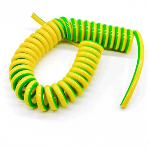 Cable de alimentación en espiral multipolar retrác Cable de tierra telescópico en espiral 5 m, 0,5-16 mm², amarillo-verde(5AWG 16mm2)