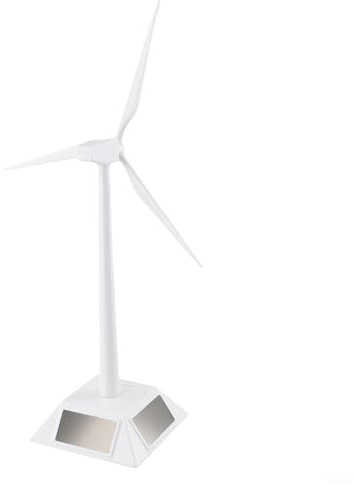 Solares Windmühlen-Modell aus ABS-Kunststoff Weiß 26,5 cm Hoch für DEKO für Schreibtisch Pädagogisches Spielzeug zur Erklärung von Sonnen- und Windenergie für Kinder und Büro