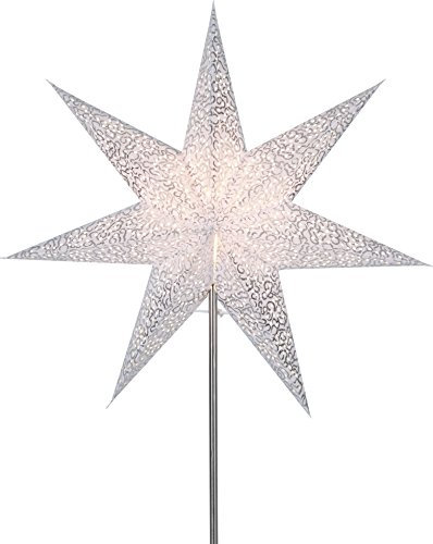 Star 236-83, Papierstern Antique inkl. Aufhängung, Papier, Weiß, 14.0 x 48.0 x 48.0 cm