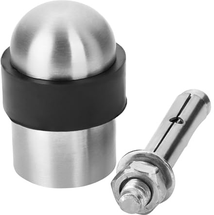 5 x SOTECH Bodentürstopper POLL Ø 35 mm echt Edelstahl gebürstet massiv | Türstopper für Bodenmontage