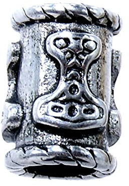 Kiss of Leather Bartperle Haarperle Edelstahl Thorshammer 6mm Innendurchmesser