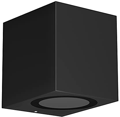 ledscom.de Wandleuchte ALSE Downlight für außen, schwarz, Aluminium, eckig, inkl. Smart Home RGBW GU10 LED Lampe, 5,5W, 473lm