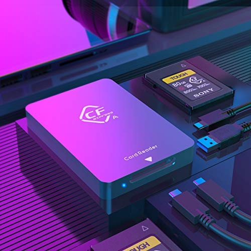 CFexpress Kartenleser Type A SuperSpeed USB 3.1 Gen 2 10-Gbit/s CFexpress-Lesegerät Tragbarer CFexpress-Speicherkartenadapter Unterstützung Android/Windows/Mac OS/Linux Inklusive Zwei Kabel