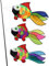 9KM DWLIFE Lot de 3 manches à air en forme de poisson arc-en-ciel - 81,3 cm - À suspendre en extérieur
