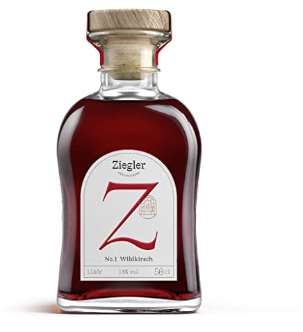 Ziegler No.1 Wildkirsch Likör 18% (1x 0,5l) - Edler Kirschlikör mit intensiver Frucht und feiner Mandelnote