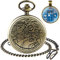 Tiong Doctor Who Taschenuhr mit Bronze Gehäuse Quarz Voll Hunter weißes Zifferblatt und Kette Herren Retro Dr Who Halskette Anhänger