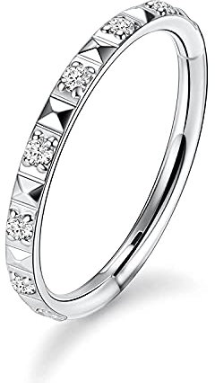 16G Conch Hoop Ring Knorpelohrringe 316L Chirurgenstahl Nahtlose Higned Segment Clicker Nasenring Hoop Silber Helix Tragus Lip Lobe Ohrringe Septum Daith Piercing Schmuck 6mm mit CZ Pyramide