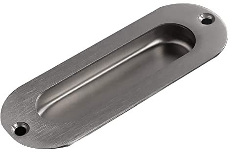 MiJunHD Recessed Flush Door Handles Stainless Steel Cabinet & Furniture Door Pulls Silver 120 * 40mm Round Handles/Pulls for Interior & Closet Doors