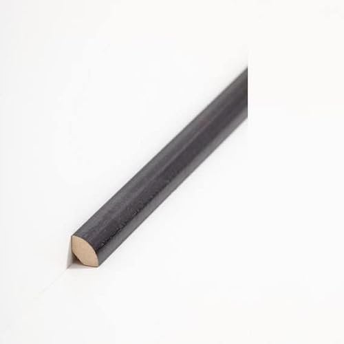 PROVISTON Battiscopa in legno massello | 14 x 14 x 2000 mm | nero | battiscopa | 10 metri
