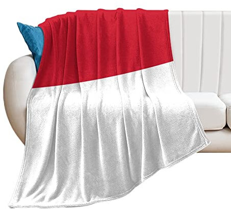 Higoss Decke mit Monaco-Flagge, Überwurf mit Landhausflagge, Plüsch, superweich, warm, Flanelldecke für Couch, Bett, Sofa, Stuhl, tolles Geschenk für Freunde, Männer, Frauen, 101,6 x 127 cm