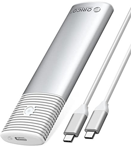 ORICO Aluminum M.2 NVMe SSD Enclosure , Tool-Free 10Gbps USB C Adapter, USB 3.2 M.2 NVMe Reader, External SSD Case Thunderbolt 3 Compatible, Supports 4TB 2230/2242 /2260/2280 PCIe M-Key SSDs-PWM2-G2